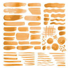 orange brown  brush strokes shapes realistic