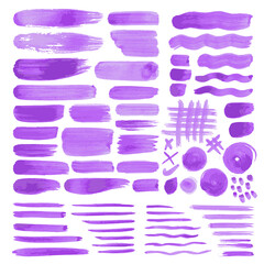 purple violet, brush strokes shapes realistic