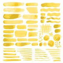 yellow, brush strokes shapes realistic