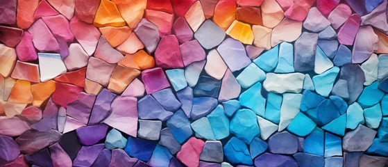 Outdoor kussens Abstract bold colors colorful mosaic stone wall © Tariq