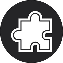 Obraz premium Puzzle Glyph Circle Icon