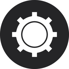 Gear Glyph Circle Icon