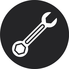 Wrench Glyph Circle Icon