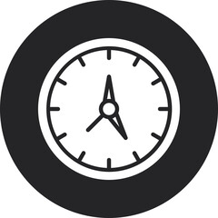 Clock Glyph Circle Icon