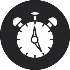 Alarm Clock Glyph Circle Icon