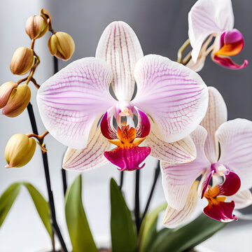 Orchid flower isolated on white background. Phalaenopsis.