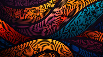 Abstract patterns of ethnic theme lines for background