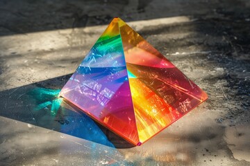 a rainbow colored glass prism