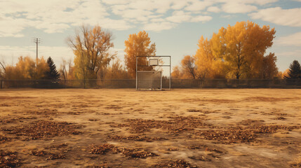Autumn Serenity An Empty Football Field
