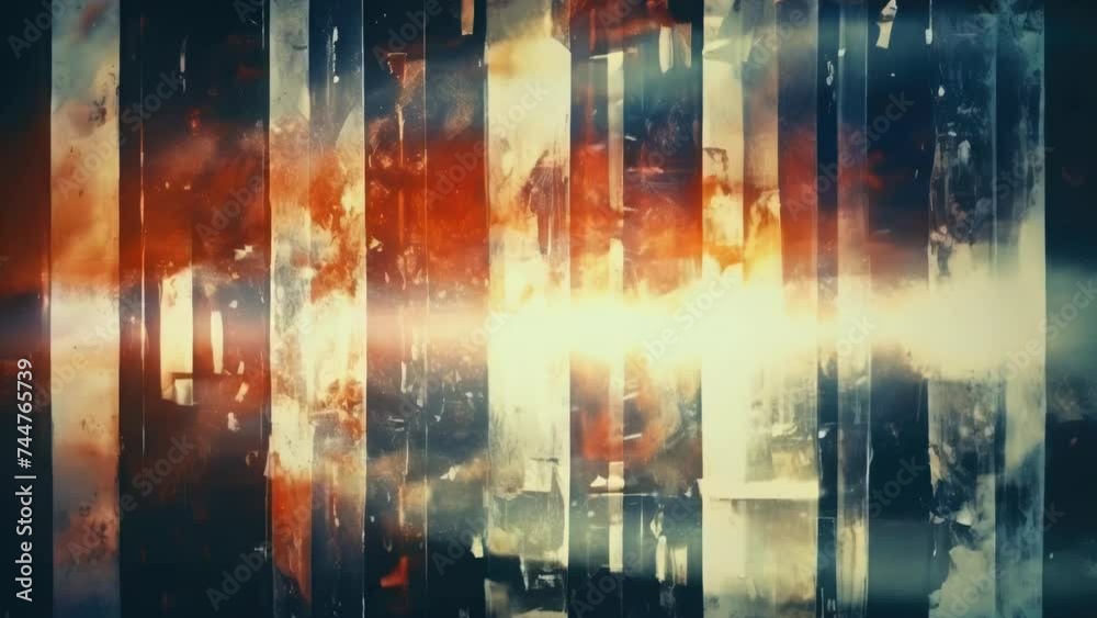 Poster a building with a fire in the background, suitable for news articles and emergency situations.