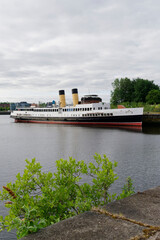 Queen Mary Ship moored on the River Clyde at the Glasgow