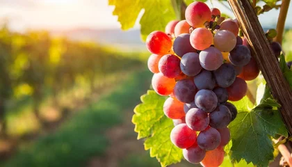 Fotobehang rose grapes in sunset light new vintage wine concept © Yesenia