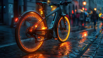 Foto op Canvas Regenerative Braking Bicycle: Urban Sustainability © Alexander
