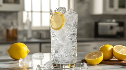 Lemon Zest Fizz: Effervescent Hard Seltzer Delight. Generative AI