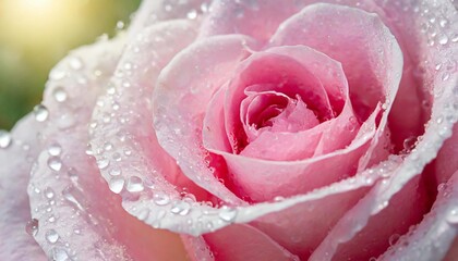 the fresh light pink rose petal background with water rain drop