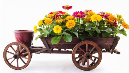 Fototapeta na wymiar wagon flowers isolated
