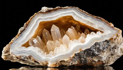 quartz crystal geode isolated - obrazy, fototapety, plakaty