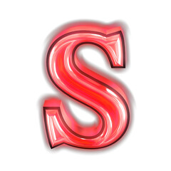 Glowing red symbol. letter s