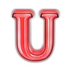 Glowing red symbol. letter u