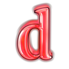 Glowing red symbol. letter d