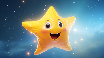 Cheerful Star Character Spreading Joy