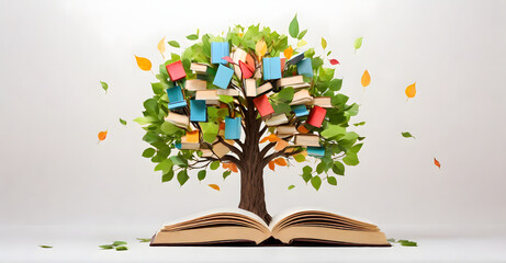 Book with Tree, generative by AI