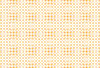Most contemporary Thai fabric patterns are floral in red-orange colors There are two sides stacked together for easy viewing Each square's white background gives the image a three-dimensional look  - obrazy, fototapety, plakaty