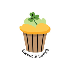 Cupcake. Element for greeting cards, posters, stickers and seasonal design