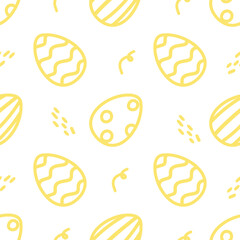 Happy Easter pattern in doodle style