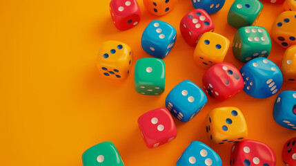 Colorful background. April fool's day background. April fool font per dice background.  - obrazy, fototapety, plakaty