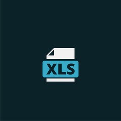  Download ells button. XLS file symbol.