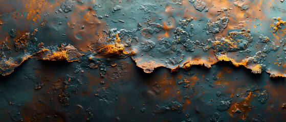 Rusted Metal Surface With Yellow and Brown Paint