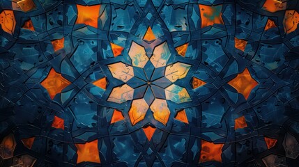 Islamic patterns, mandala patterns, Islamic religious backgrounds with copy space.