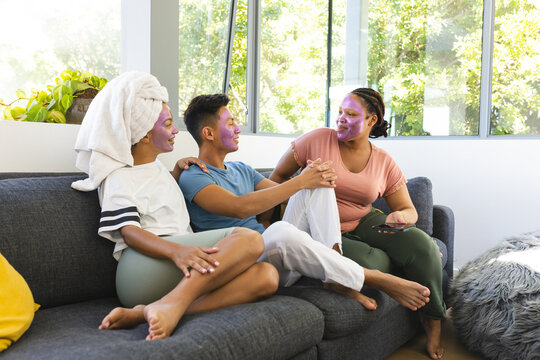 Friends enjoy a relaxing day at home