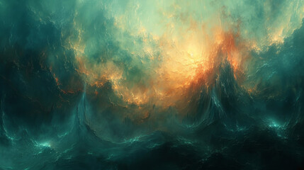 A Painting of a Vast Ocean - obrazy, fototapety, plakaty