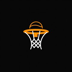 Flat vector logo of a basketball hoop