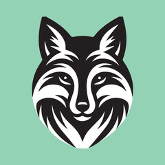 Cute fox mascot simple cartoon logo vector illustration vintage design