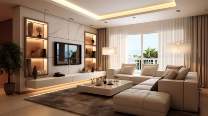 Modern light living room	
