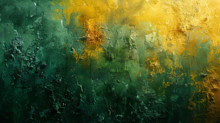 Abstract Painting Featuring Yellow and Green Colors