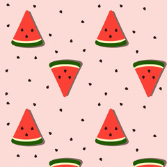 Watermelon slices vector pattern.