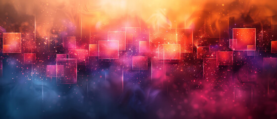 Colorful Abstract Background With Squares and Stars - obrazy, fototapety, plakaty