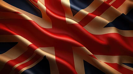 Deurstickers British flag wavy in the wind, symbolism © John_Doo78