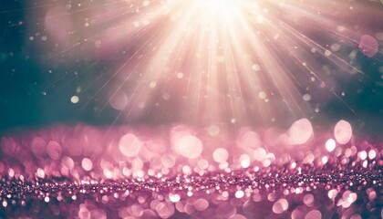 pink sparkle rays glitter lights with bokeh elegant lens flare abstract background vintage or retro tone background - obrazy, fototapety, plakaty