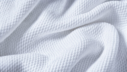  White waffle kitchen towel or bathrobe fabric texture background - obrazy, fototapety, plakaty