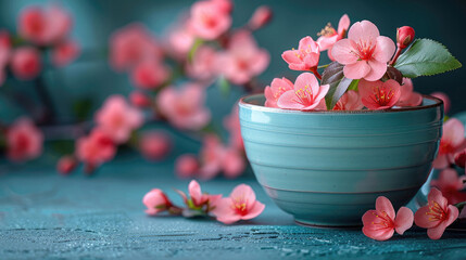Obraz na płótnie Canvas Spring Blossoms, card template, generative ai