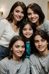 Fototapeta premium happy family smile and grandfather