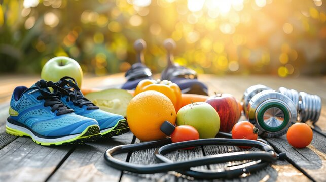 Health and Lifestyle: Features photographs related to healthy eating, exercise, stress management, and wellness activities