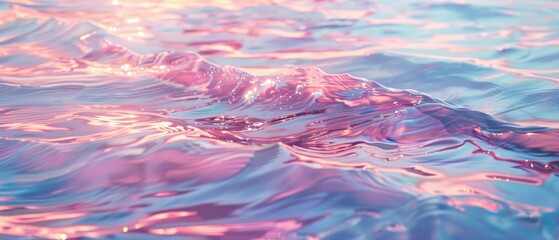 Fototapeta na wymiar Ultrawide Retro Pink And Blue Theme Flowing Water With Waves Background Wallpaper