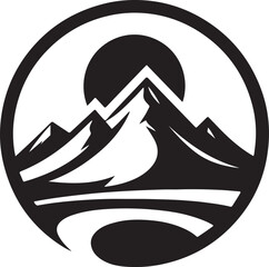 Mountains silhouette symbol icon design beautiful vector image