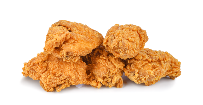 Fried chicken isolated on transparent background. PNG